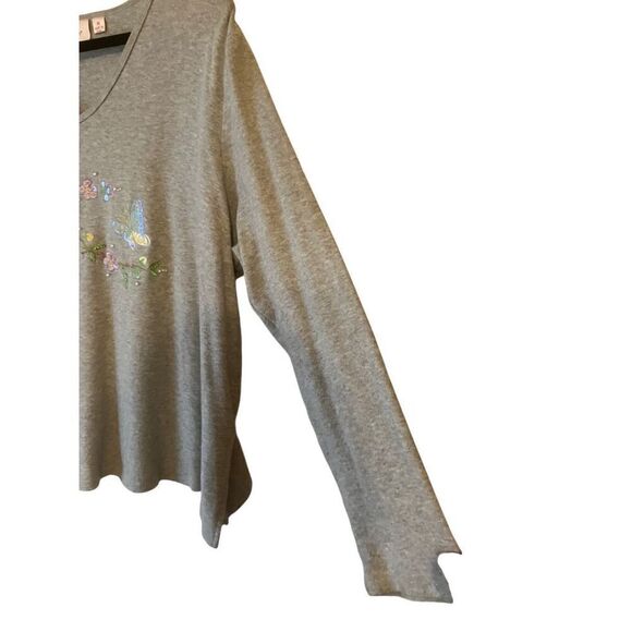 Quacker Factory LS Embroidered Top 1X - Picture 3 of 10